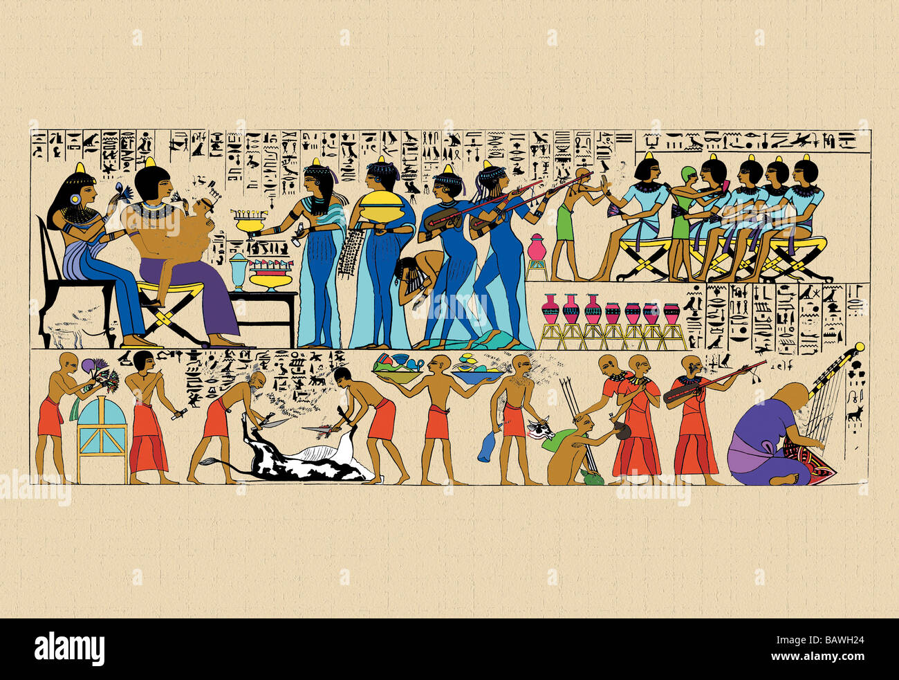 Celebration from a Tomb at Thebes Stock Photo - Alamy