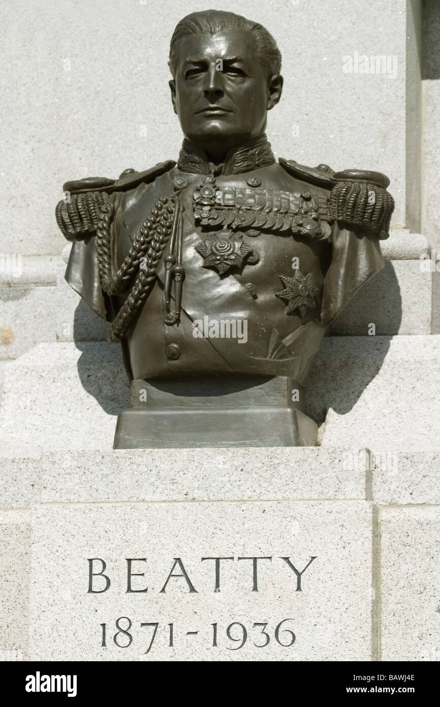 England London Admiral Beatty statue in Trafalgar square Stock Photo