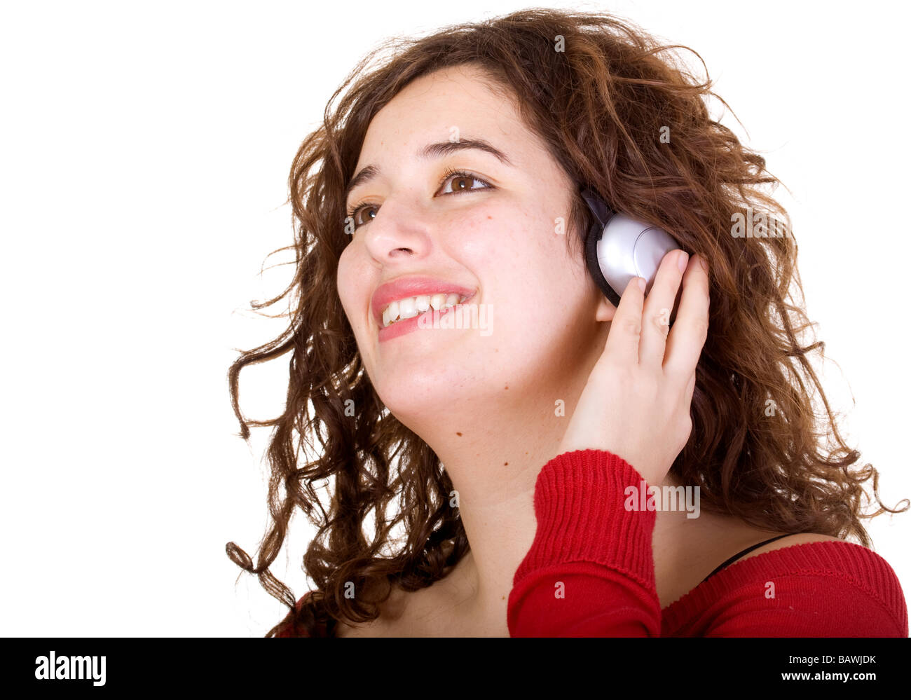 girl listening to music Stock Photo