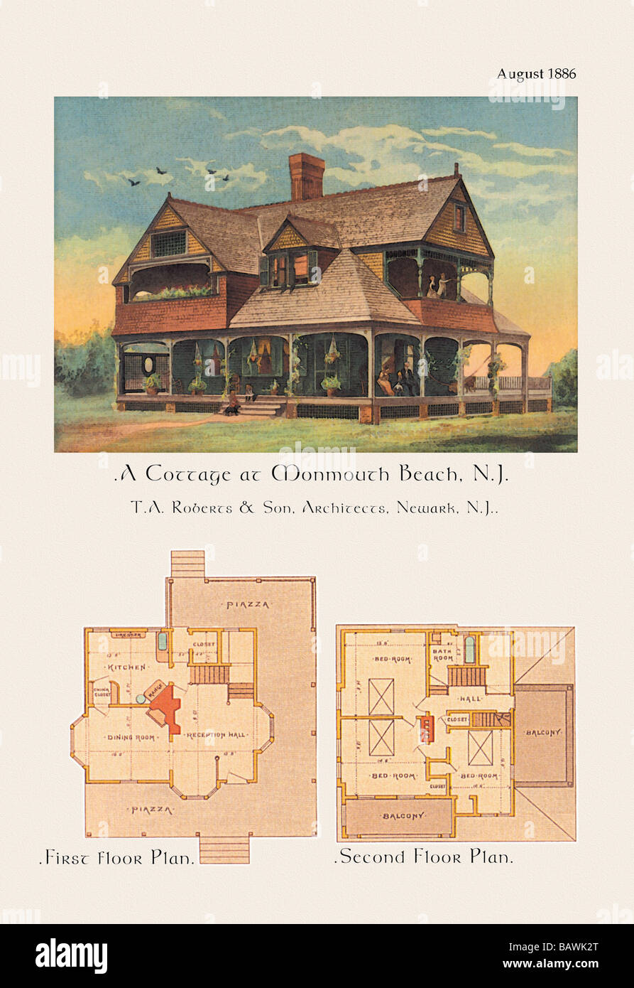 A Cottage at Monmouth Beach,New Jersey Stock Photo