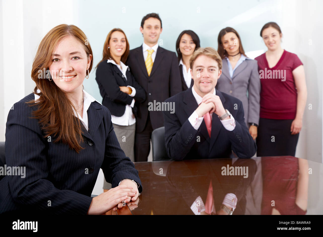 business woman leading a team Stock Photo - Alamy