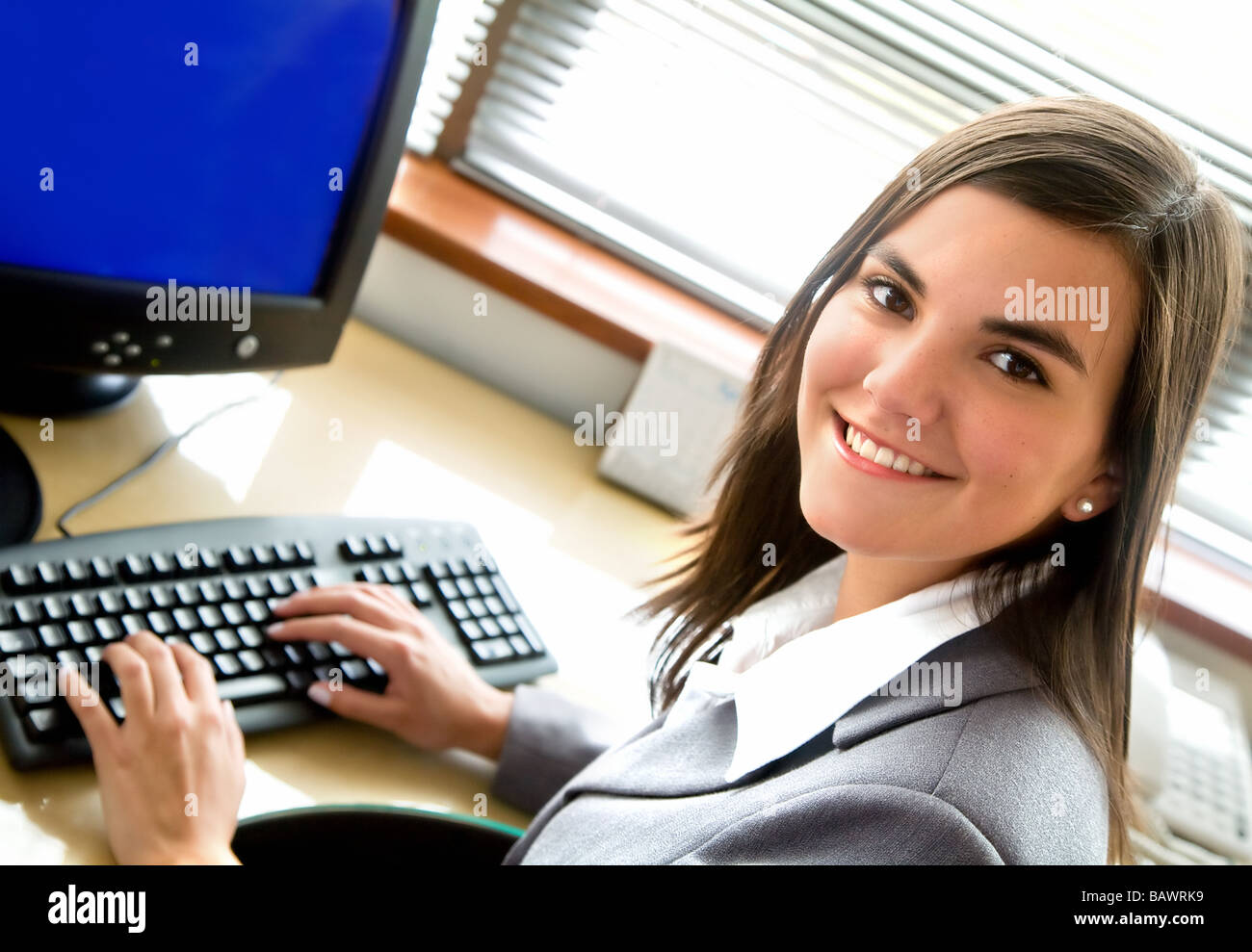 Business woman portrait in an office Stock Photo