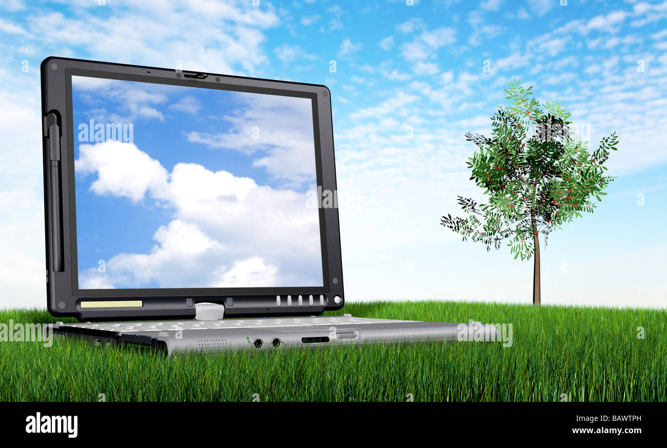 laptop computer outdoors Stock Photo - Alamy