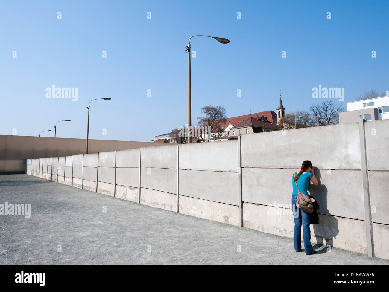 Reconstructed section of the Berlin Wall and death strip at Bernauer