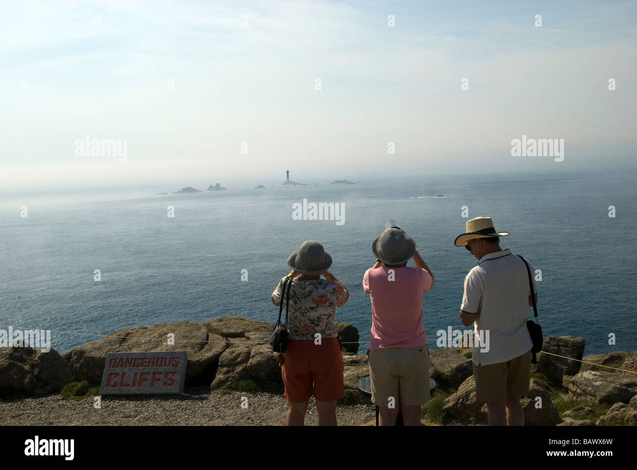 People Looking at View of Land's End Stock Photo