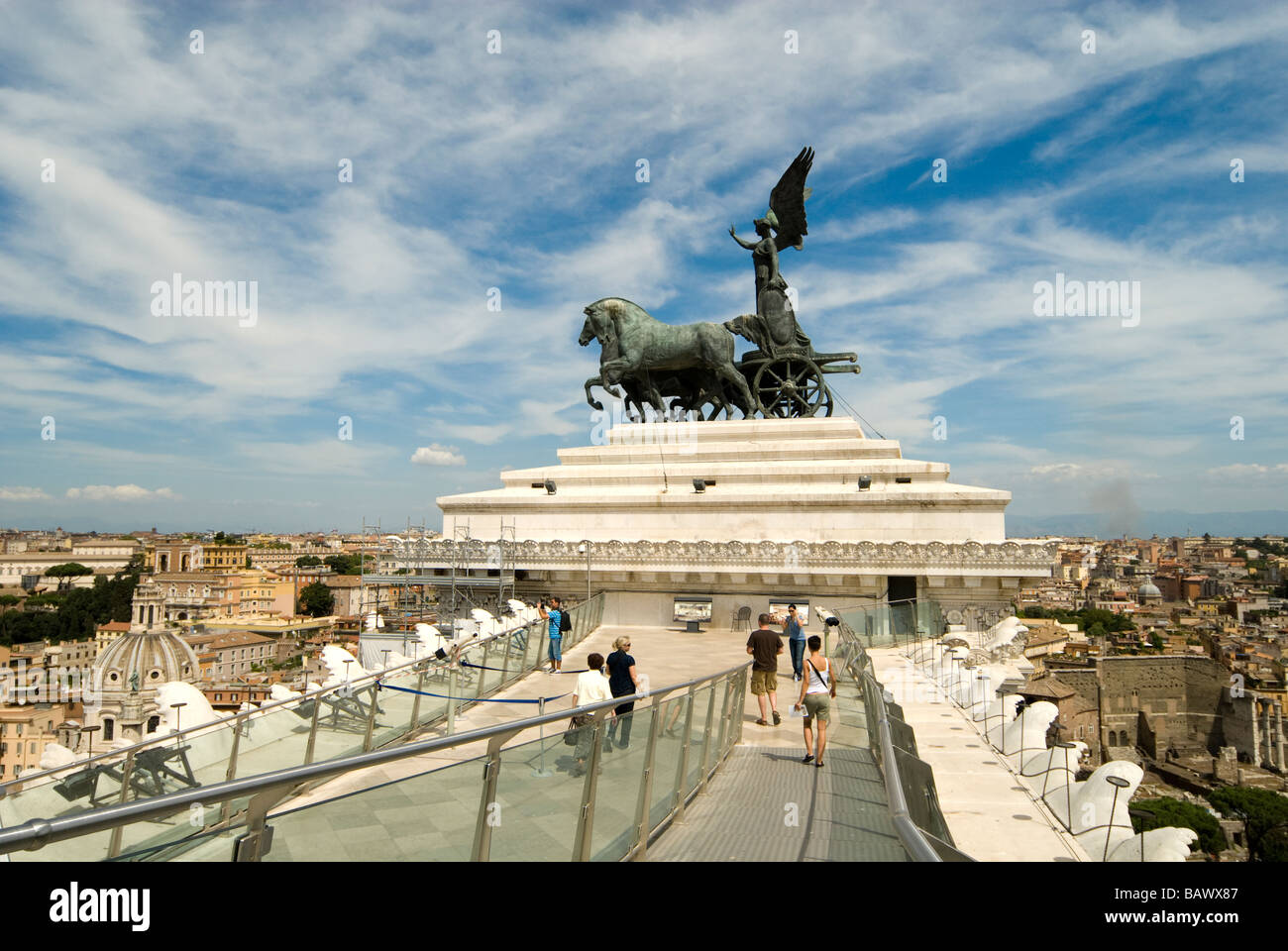 Detail of Vittorio Emanuele II Monument The goddess Victory riding on a ...