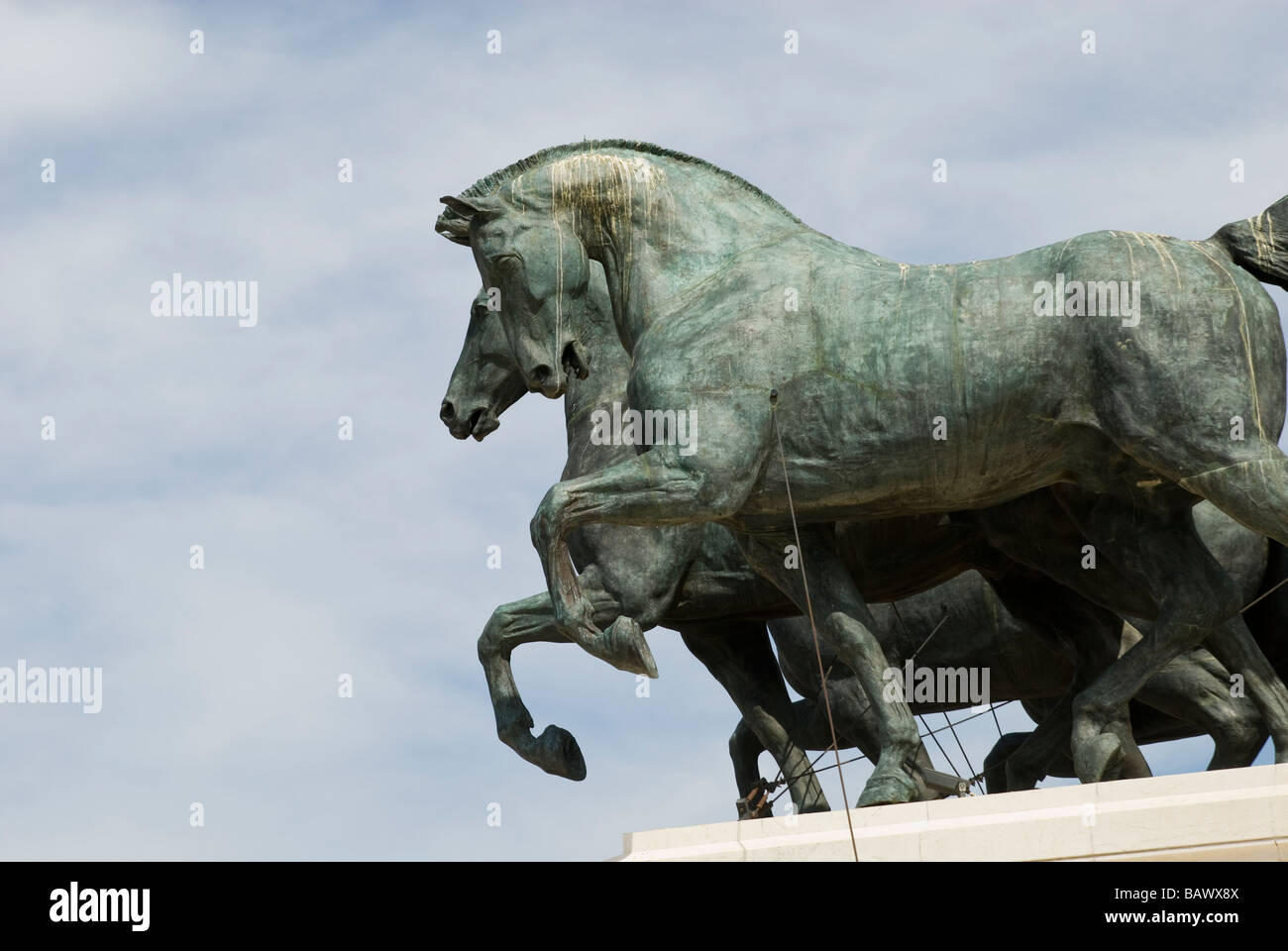 Detail of Vittorio Emanuele II Monument The goddess Victory riding on a ...