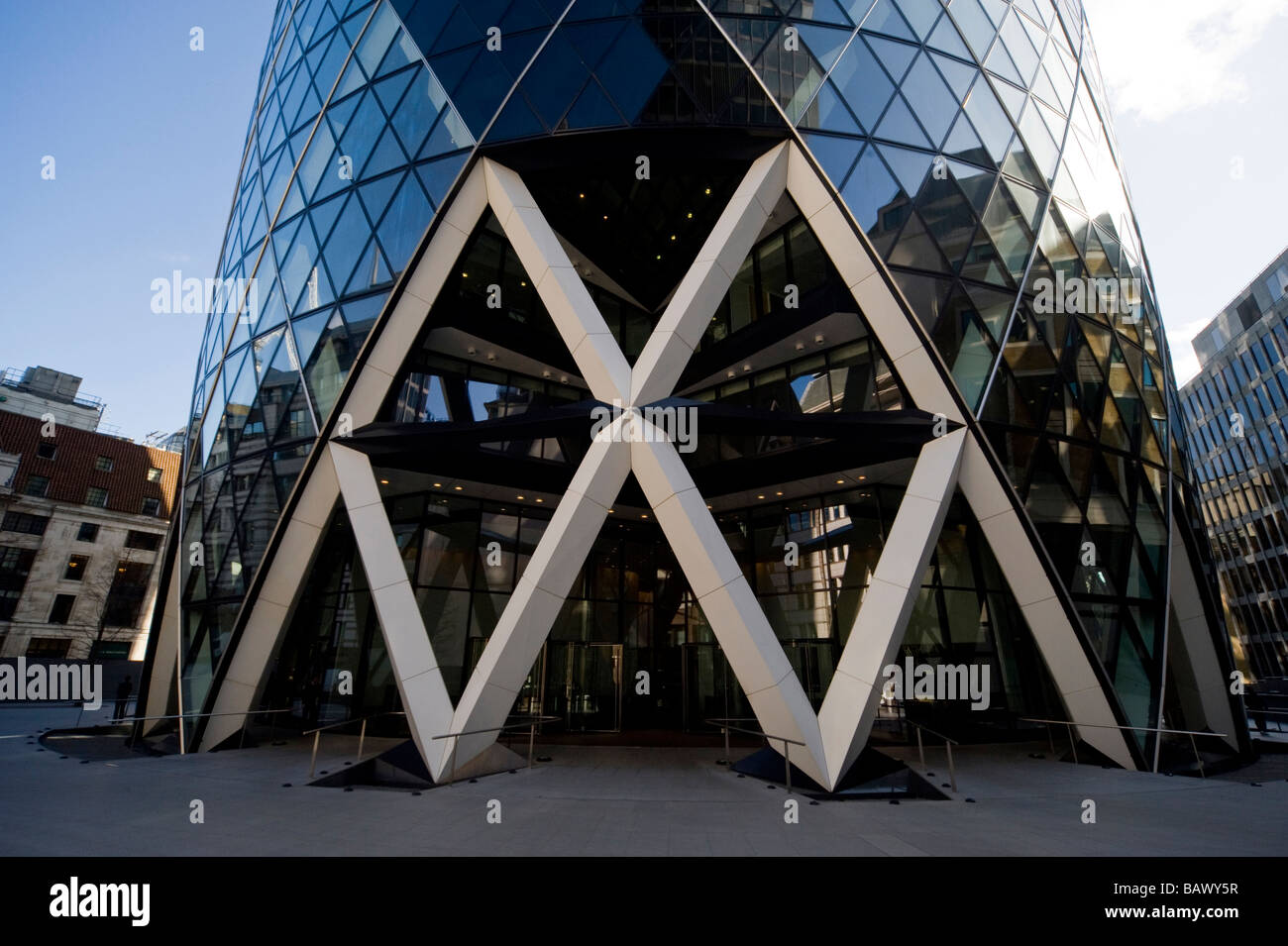 30 St. Mary Axe Street Also Called The Gherkin Close Up Stock Photo Alamy