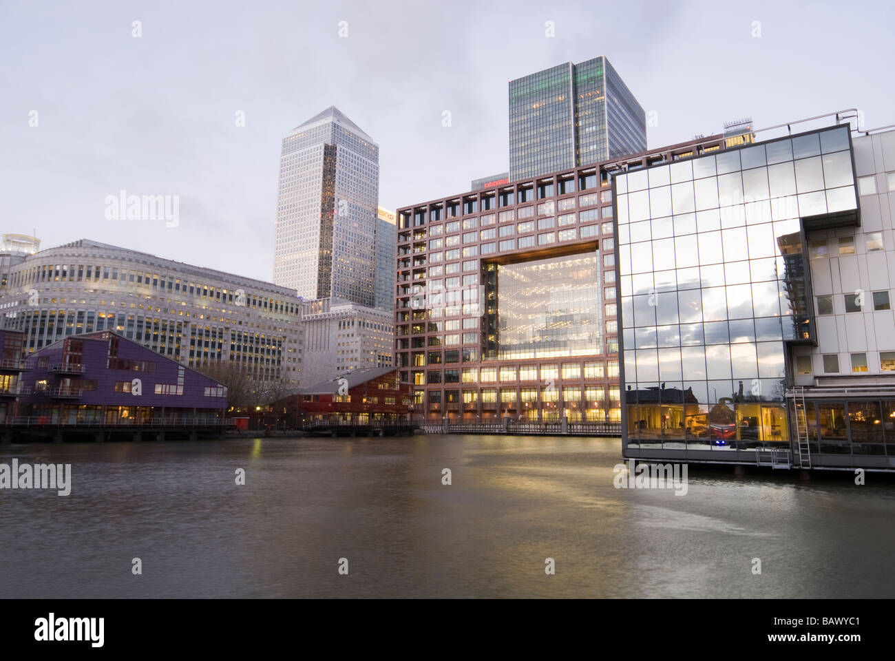 Canary Wharf at Twilight London Stock Photo - Alamy