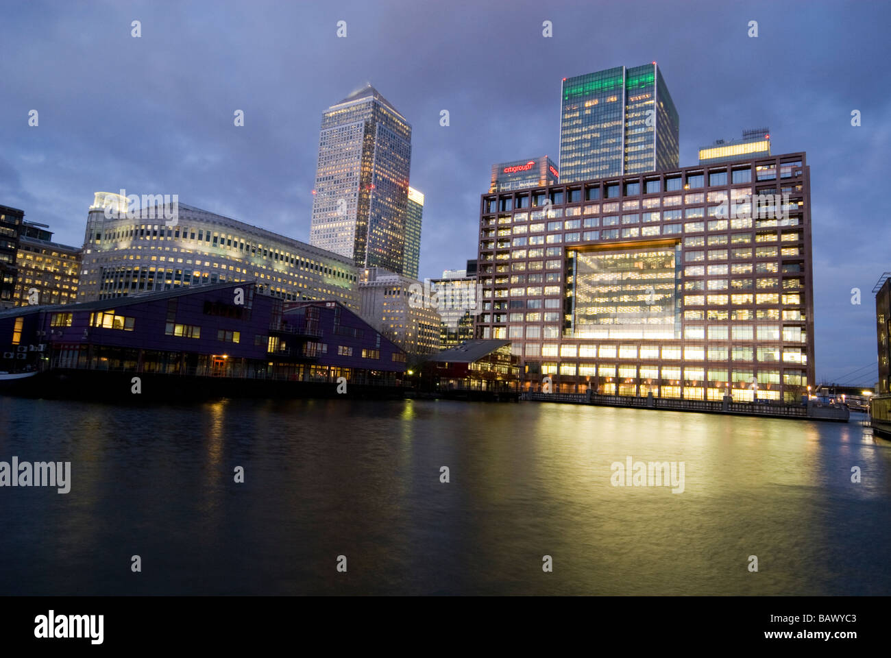 Canary Wharf at Twilight London Stock Photo - Alamy