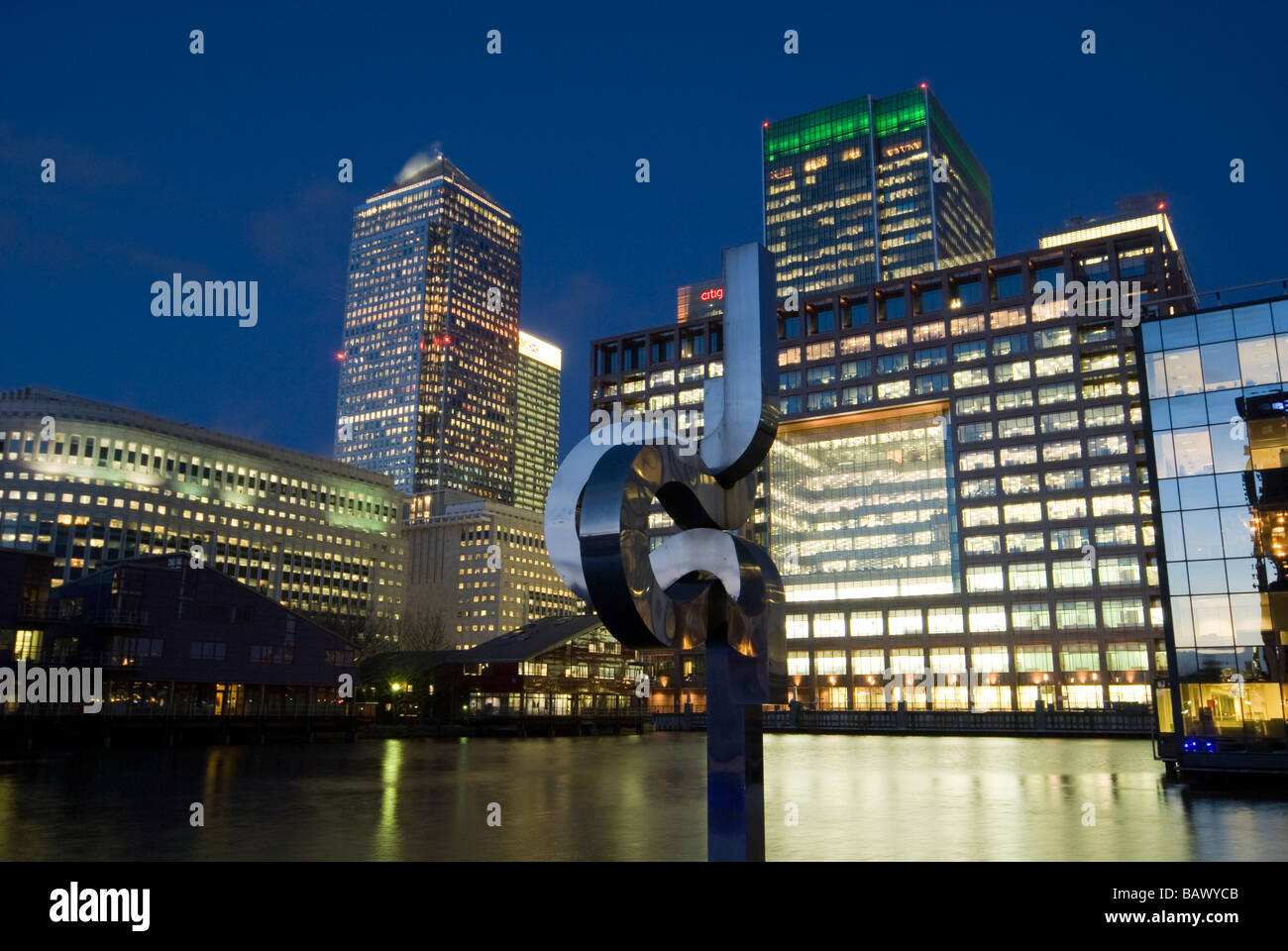 Canary Wharf at Twilight London Stock Photo - Alamy