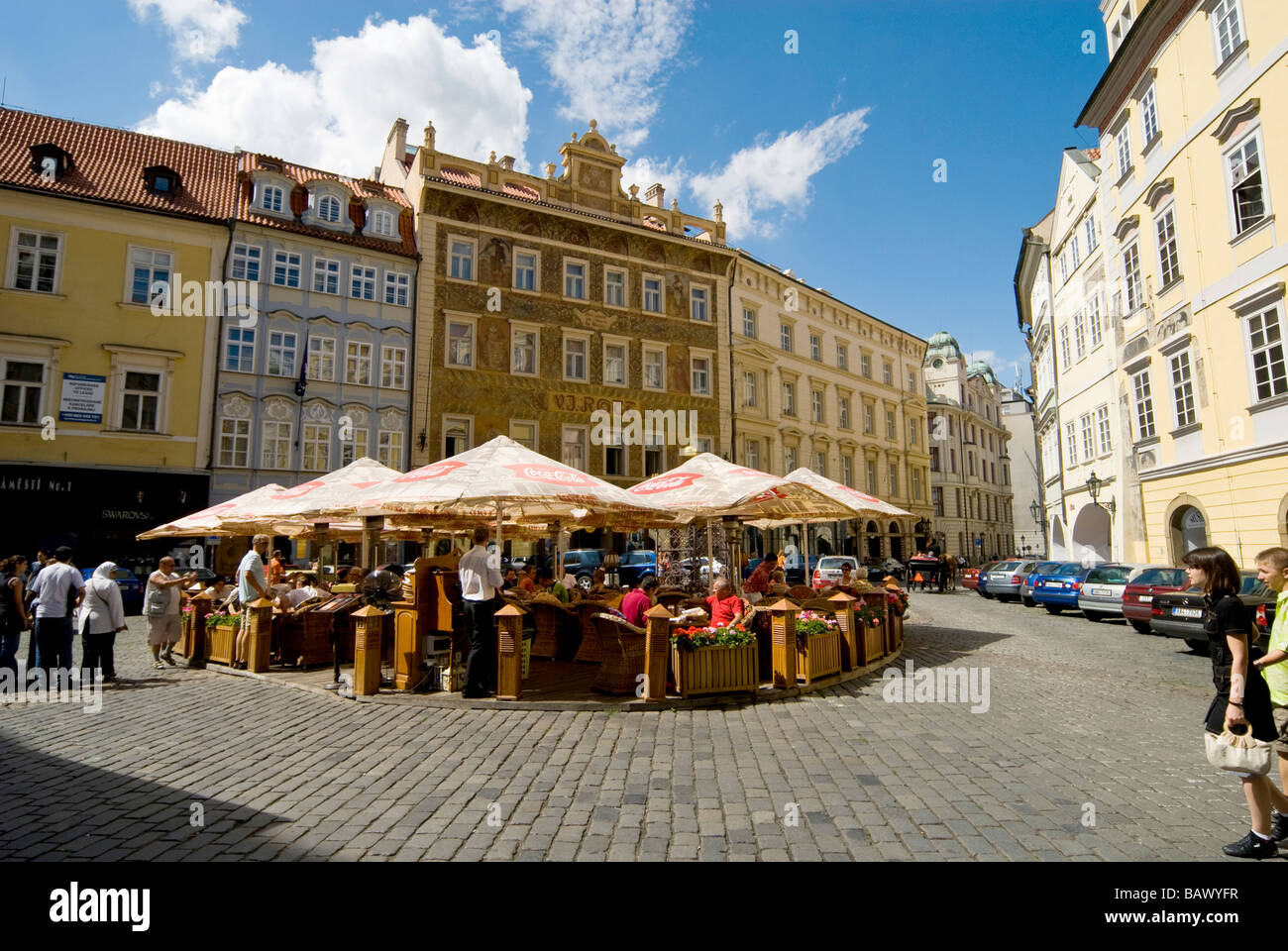 Cafe, Male Namesti, U Rotta, Old Town, Prague, Czech Republic, Europe Stock Photo