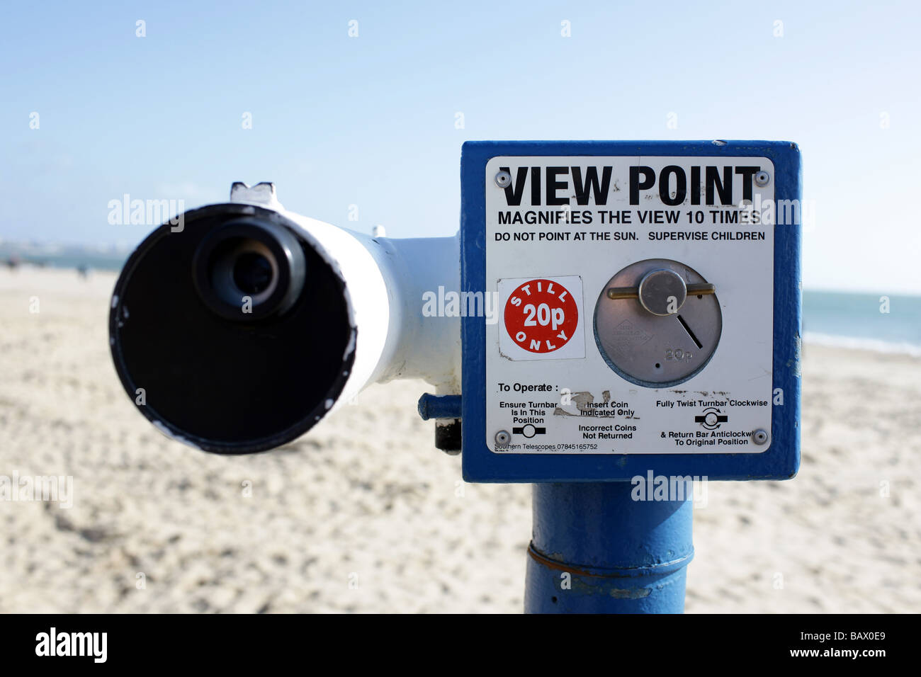 Telescope on a Beach Stock Photo