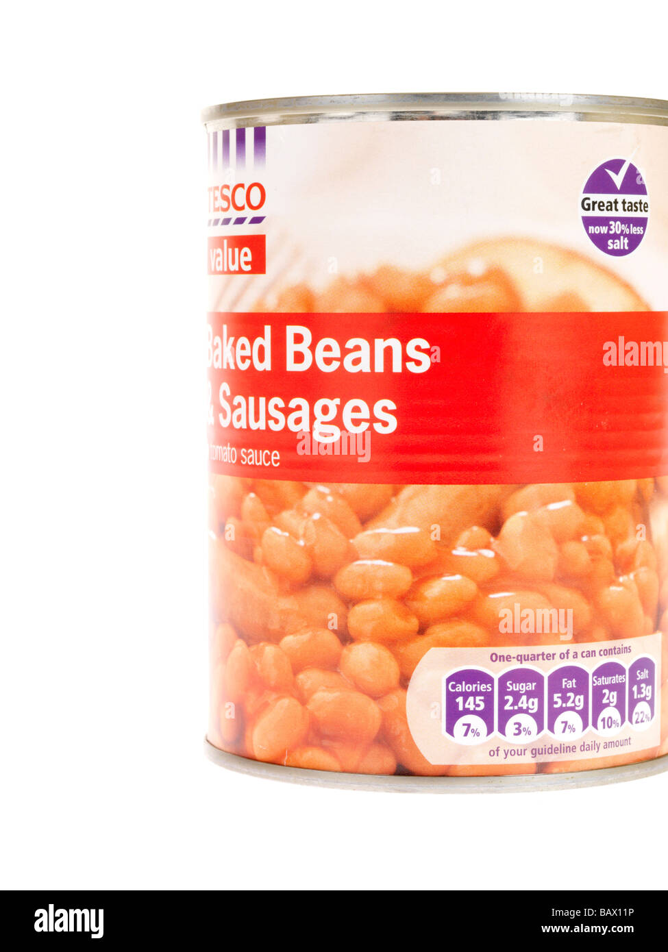 Sainsbury's Own Brand Baked Beans And Pork Sausages Stock