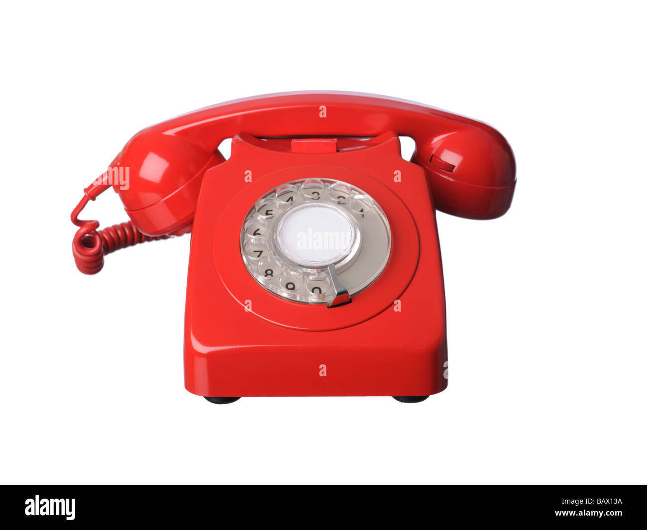 Vintage Red telephone Stock Photo