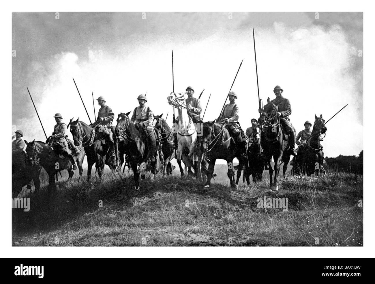 French Lancers Ready to Follow Up a German Retreat Stock Photo