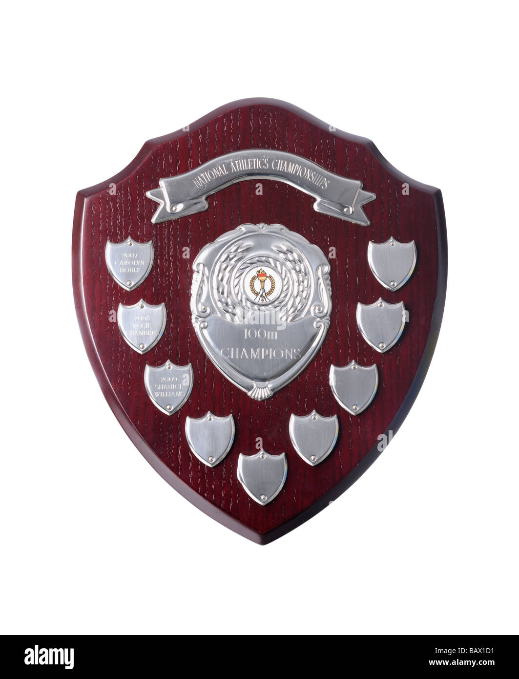 Wooden award shield Stock Photo