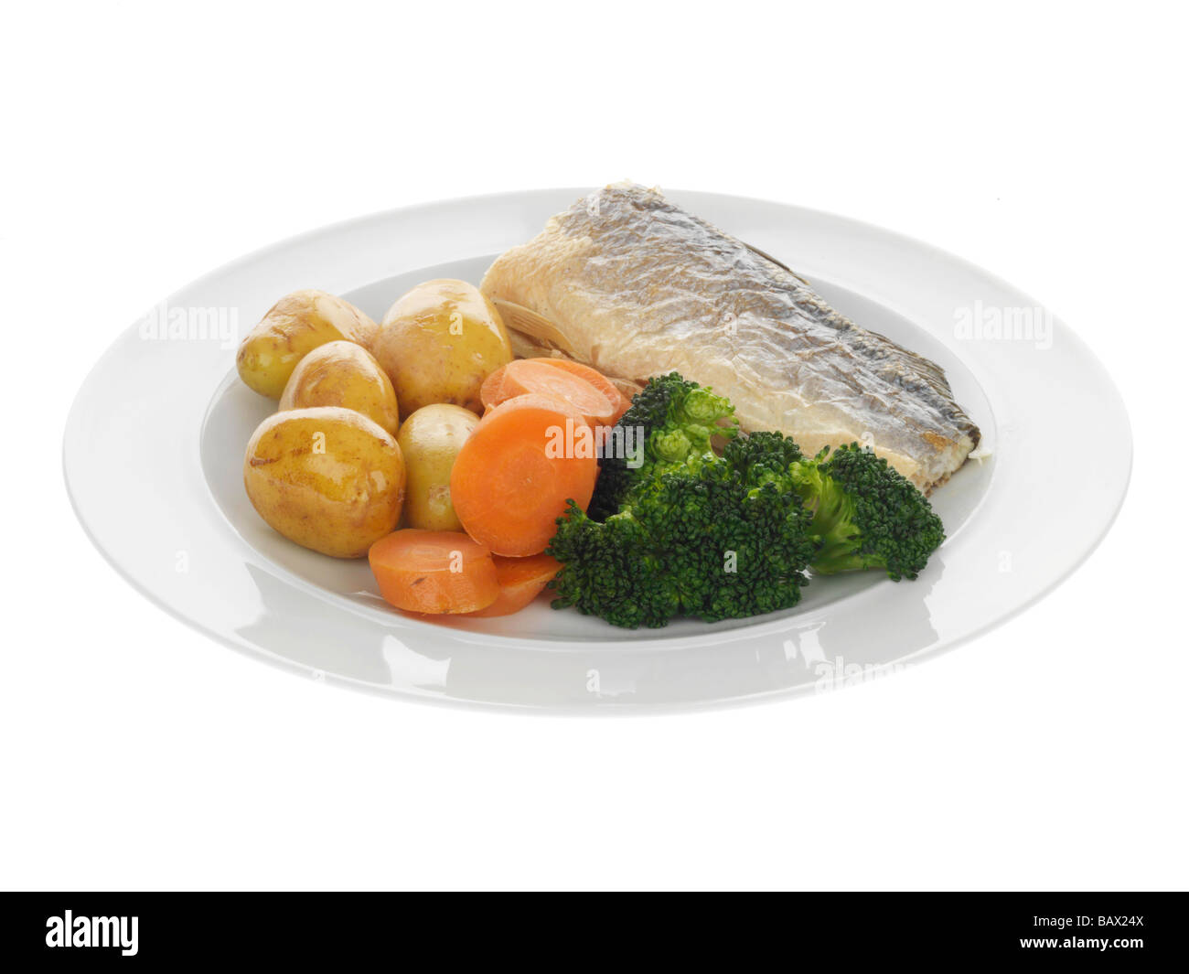 Sea Bass with Vegetables Stock Photo Alamy