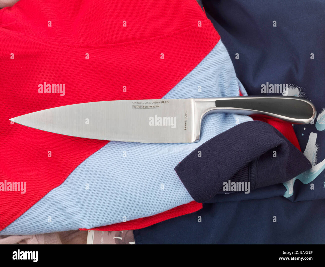 Suitcase with Knife Stock Photo Alamy