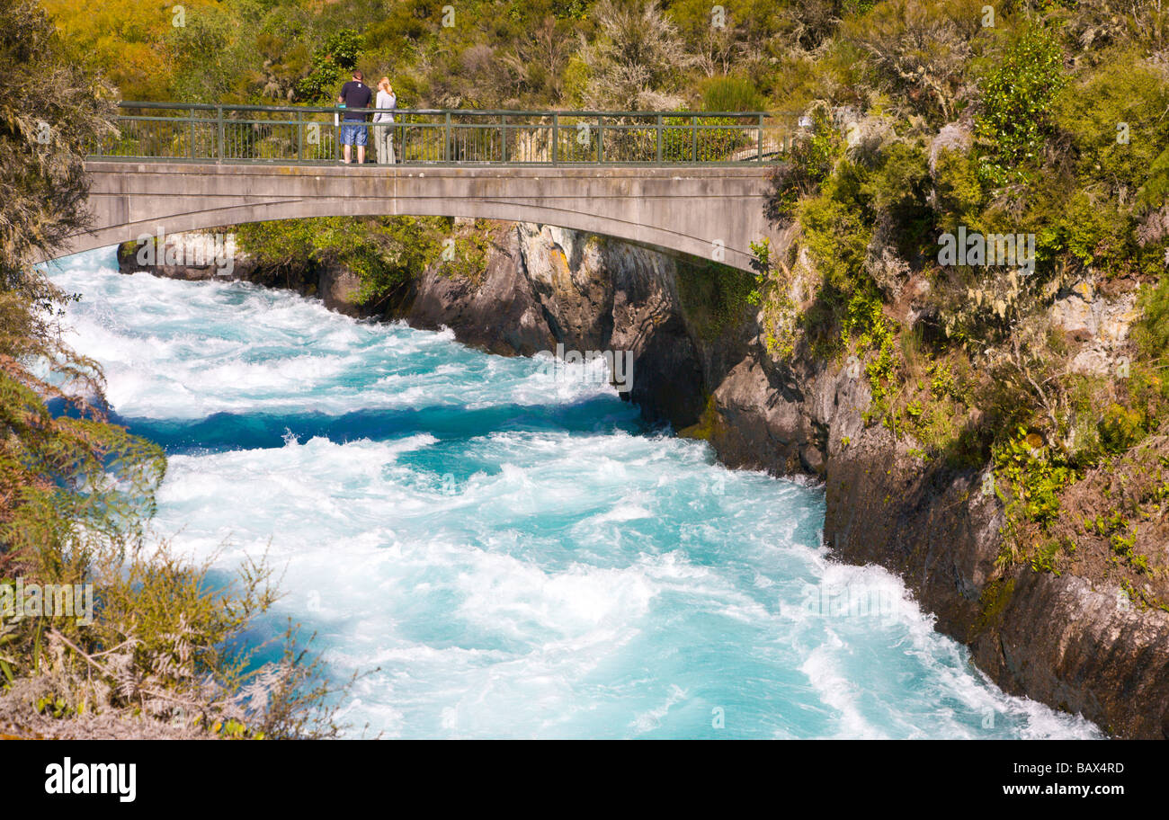 Huka Falls on the Waikato River near Taupo Stock Photo