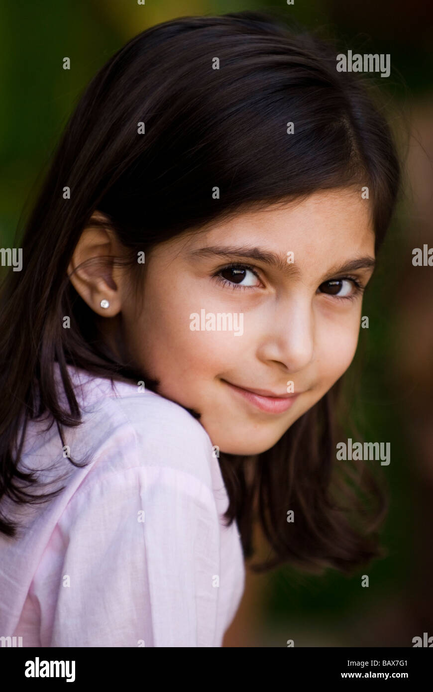 Portrait of a young girl smiling Stock Photo