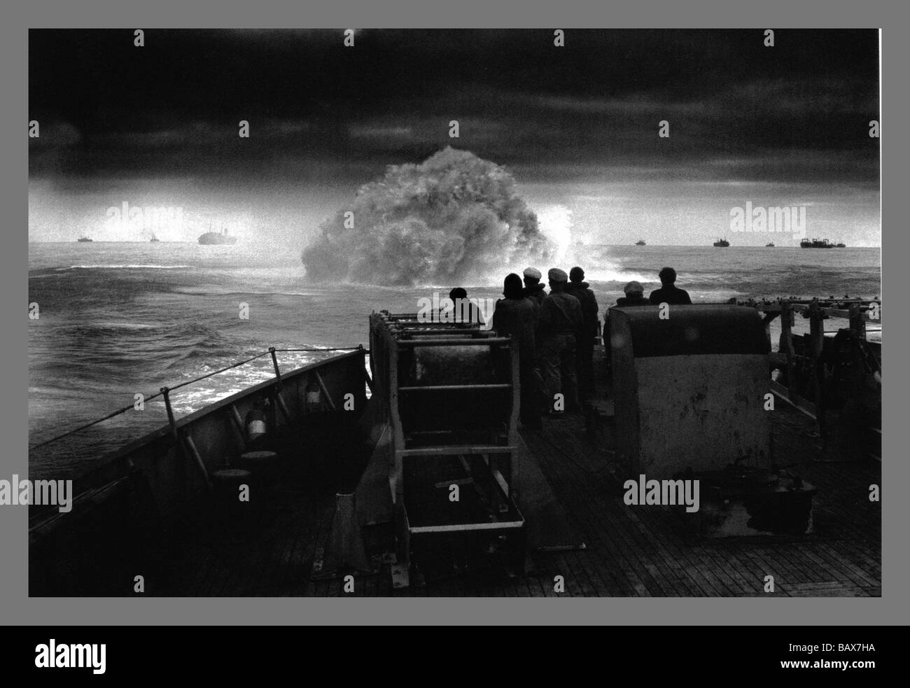 USCG Spencer Sinking Submarine Stock Photo