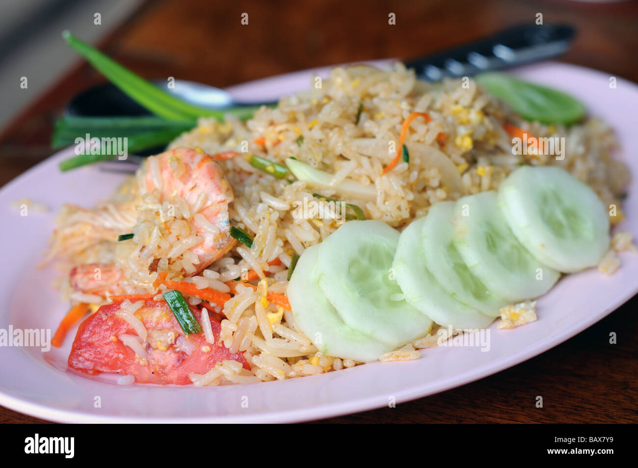 fried rice dish thong pha phum thailand Stock Photo