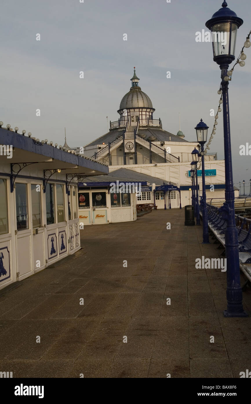 rundown Pier at dusk in April in Eastbourne Sussex Stock Photo