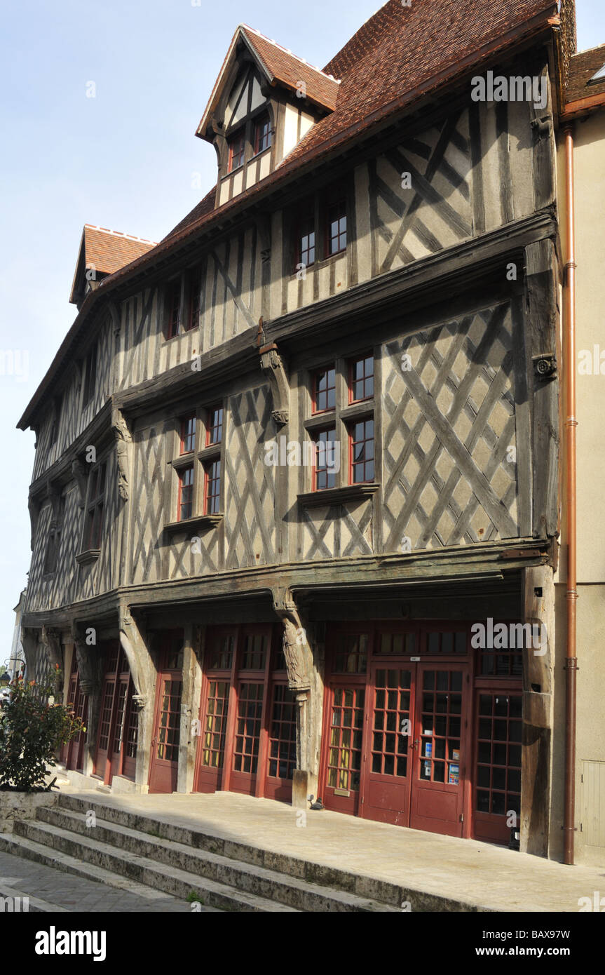 Half timbered houses in Chartres France Stock Photo