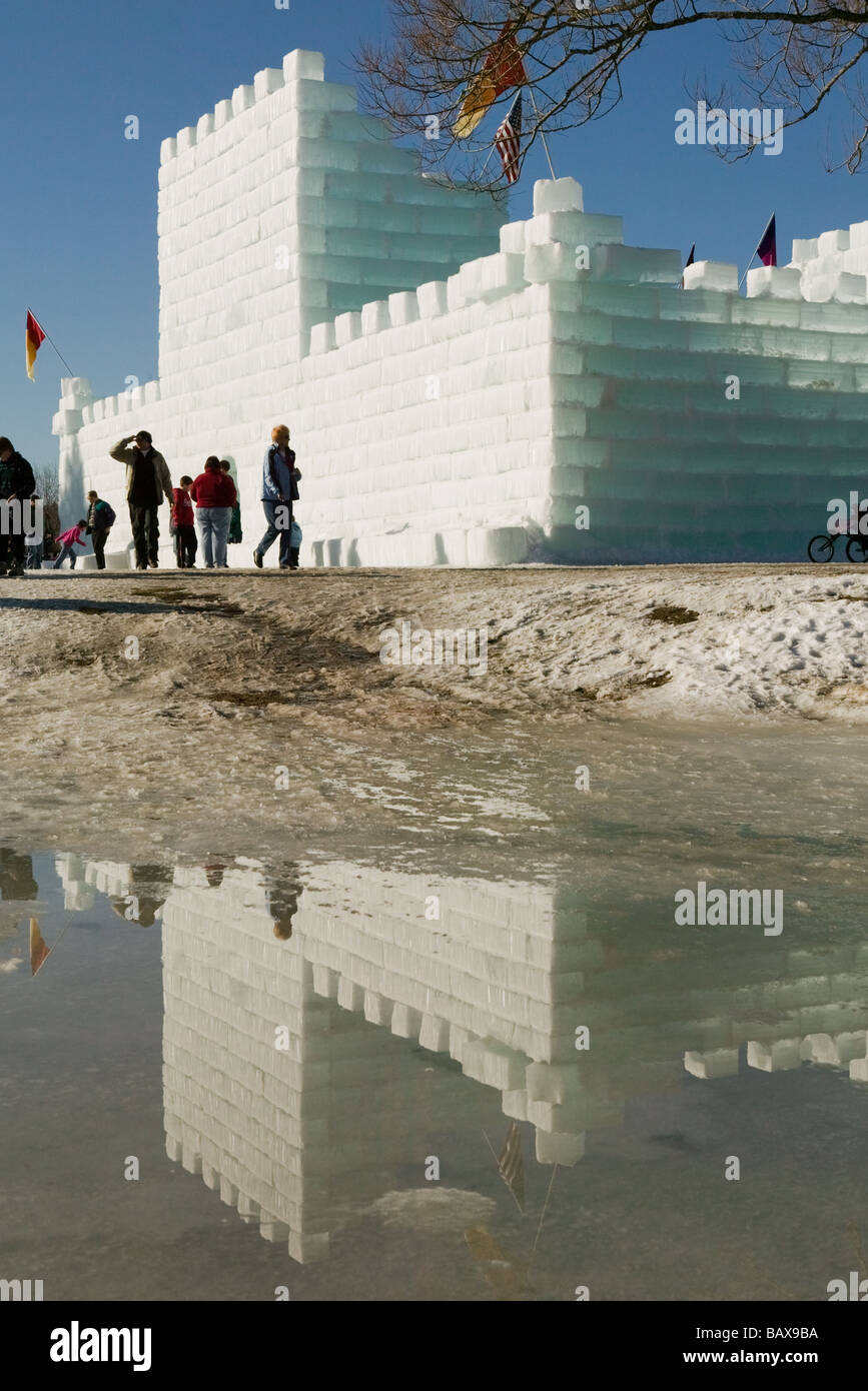 Ice palace at Saranac Lake annual winter carnival Adirondacks New York