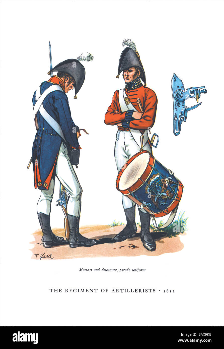 The Regiment of Artillerists,1812 Stock Photo
