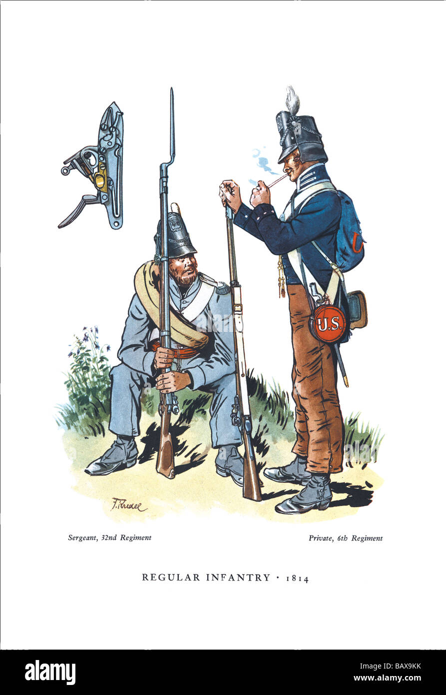Regular Infantry,1814 Stock Photo