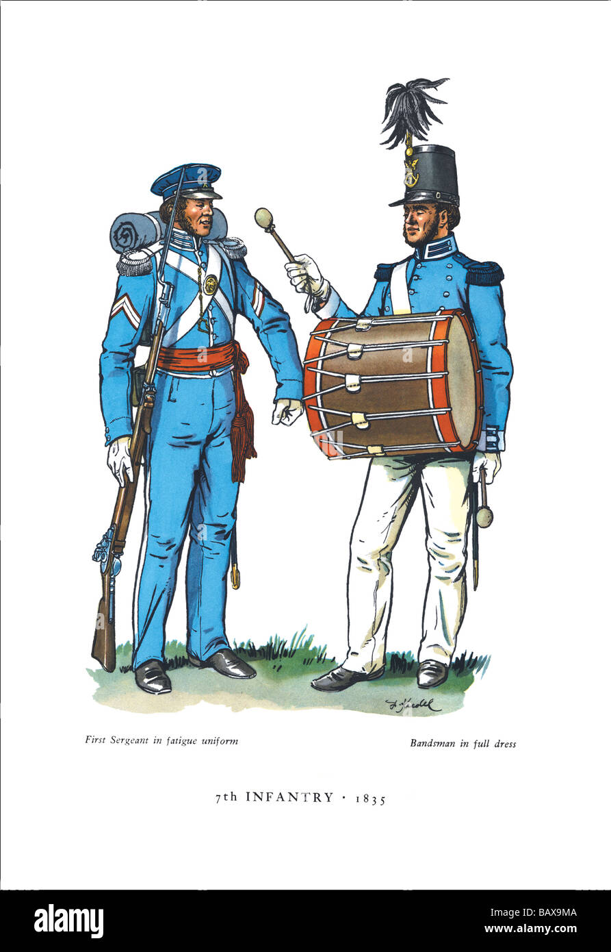 Seventh Infantry,1835 Stock Photo