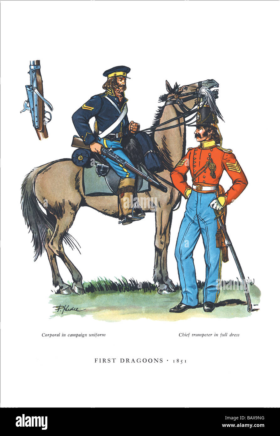 First Dragoons,1851 Stock Photo