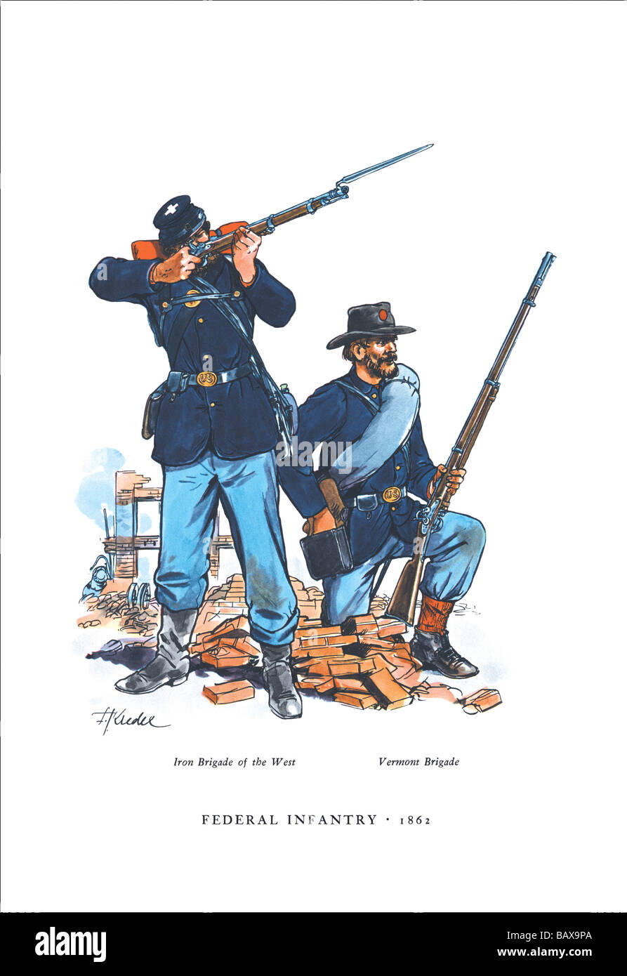 Federal Infantry,1862 Stock Photo