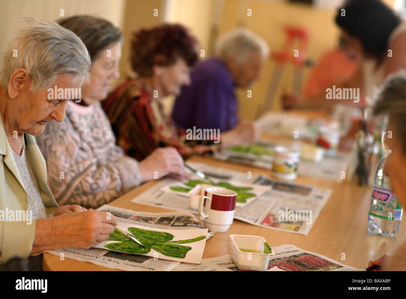 Nursing home occupational therapy Stock Photo