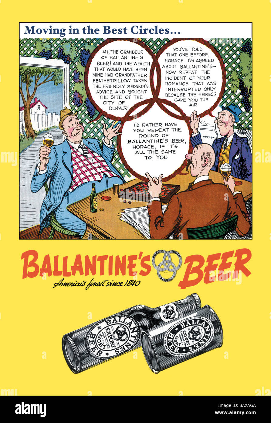 Ballantine's Beer - Moving in the Best Circles Stock Photo