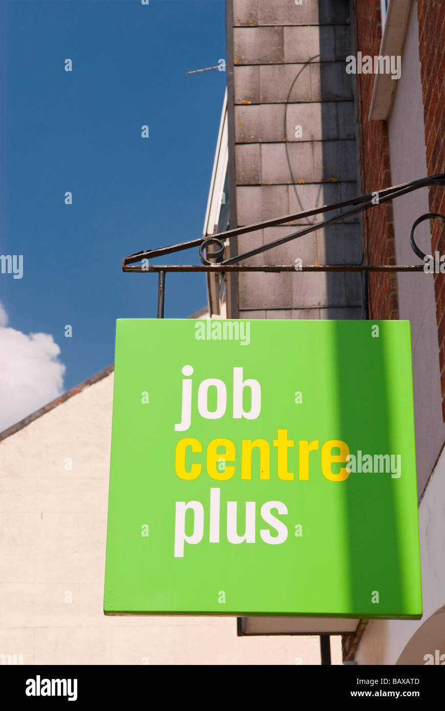 A Job Centre Plus sign outside a Uk Jobcentre Stock Photo Alamy