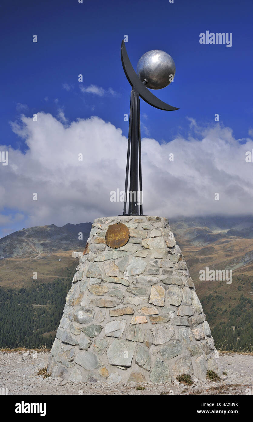 Neptune on the Planets Footpath (Sentier des Planetes) in the Val d Anniviers, Valais Switzerland. Stock Photo