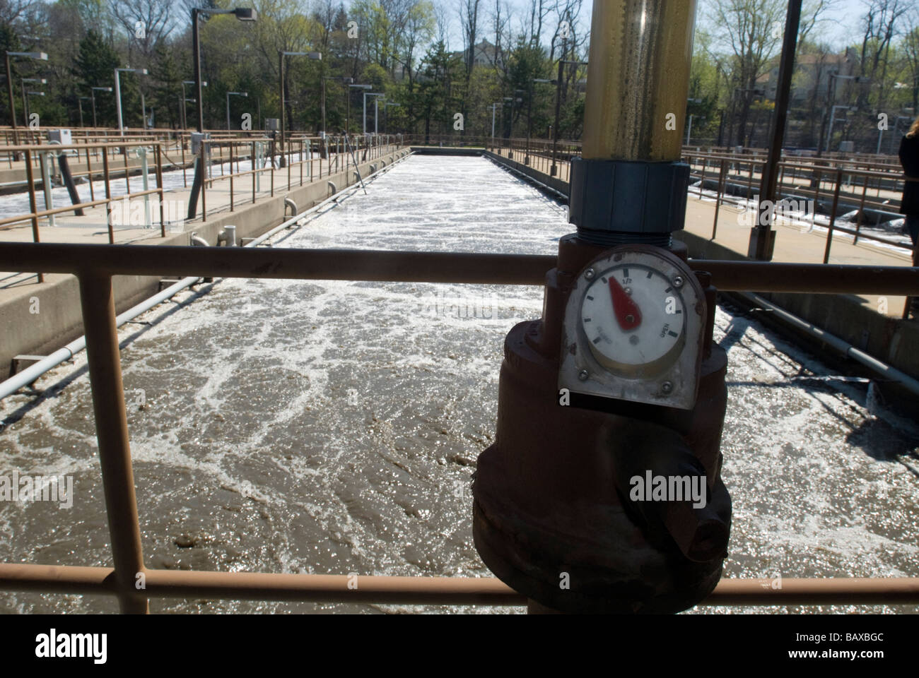 Aeration tanks at the Yonkers Sewage Treatment Plant in the city of