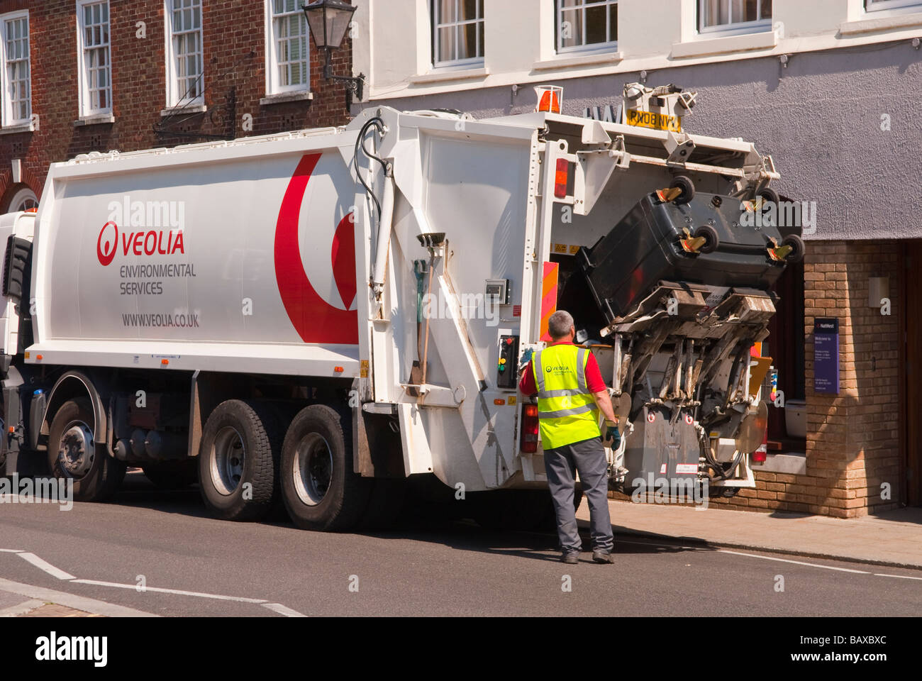 A Veolia environmental services lorry vehicle for industrial waste