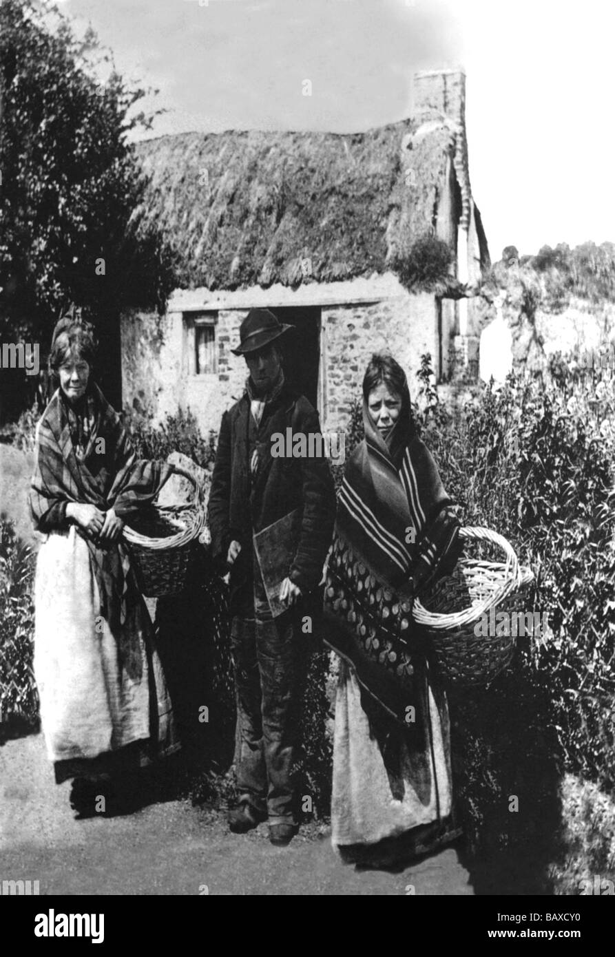 Irish Peasants Stock Photo Alamy