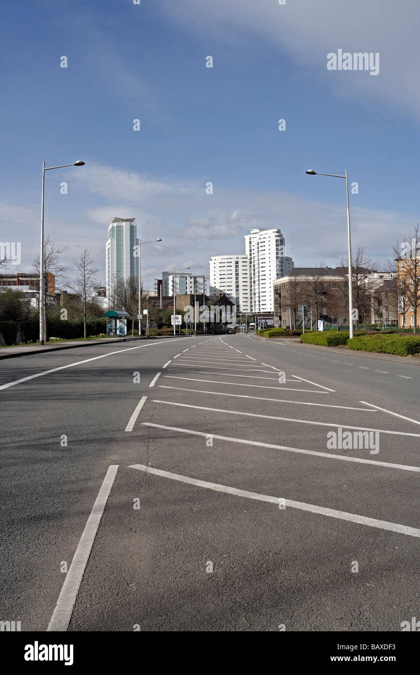 Cardiff Skyline from the center of Lloyd Avenue Stock Photo Alamy
