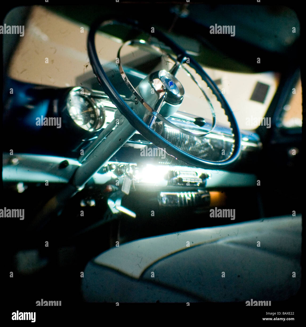 The Interior Of A 1956 Chevrolet Bel Air Stock Photo