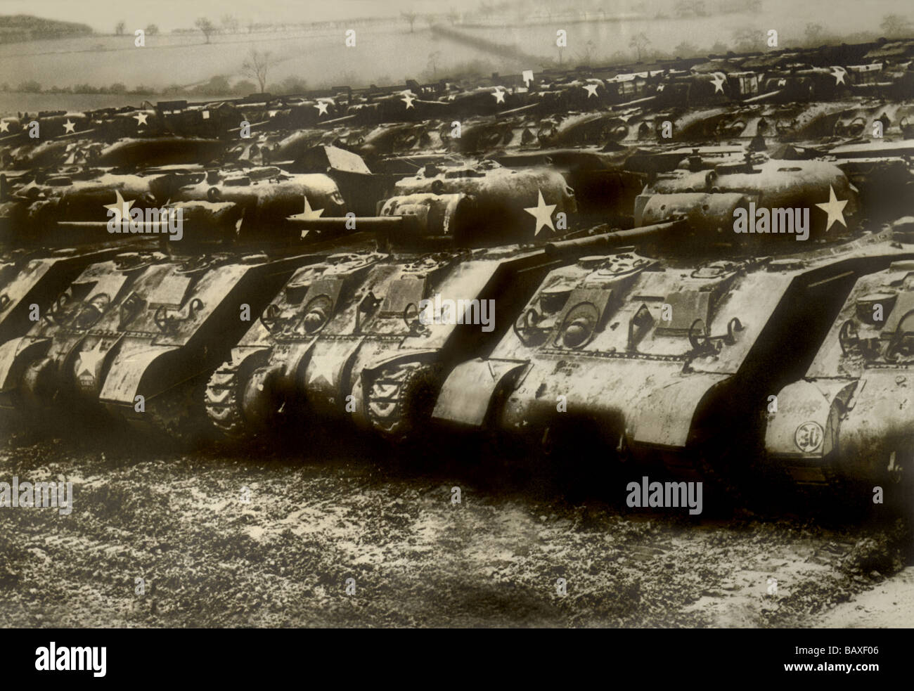Sherman Tanks Stock Photo