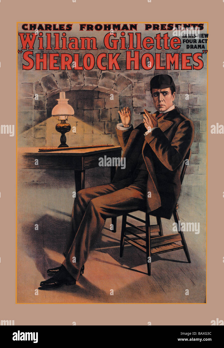 William Gillette as Sherlock Holmes Stock Photo