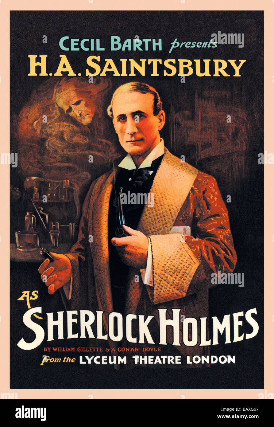 H. A. Saintsbury as Sherlock Holmes (book cover) Stock Photo