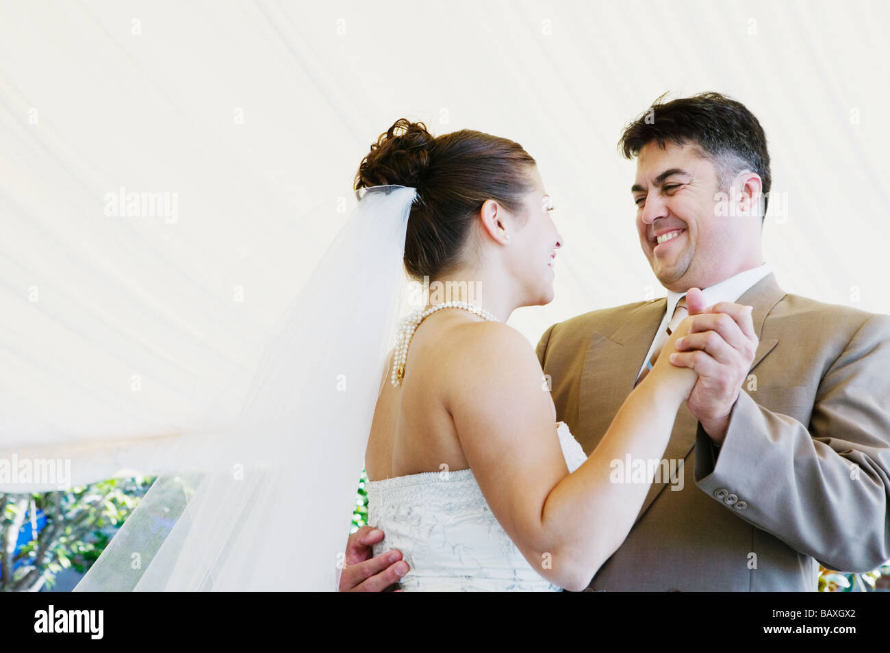 Bride dancing with father at wedding Stock Photo Alamy