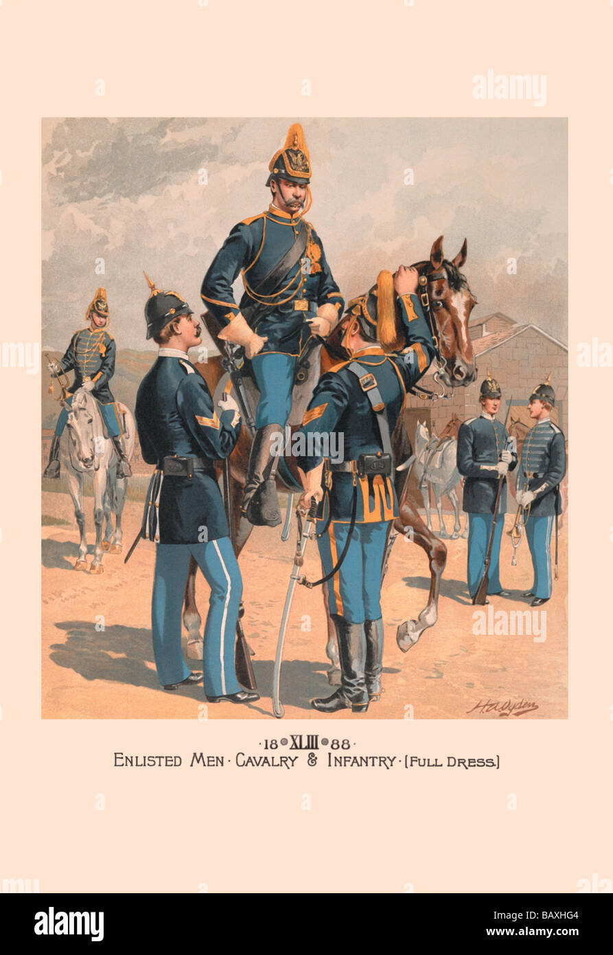 Enlisted Men,Cavalry & Infantry (Full Dress) Stock Photo