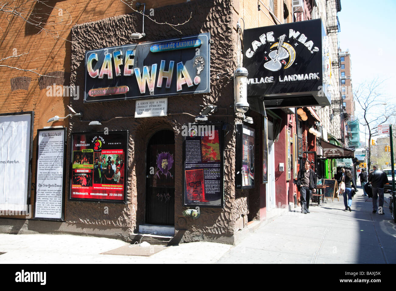 Cafe Wha landmark music venue on Macdougal Street Greenwich Village New York City Stock Photo